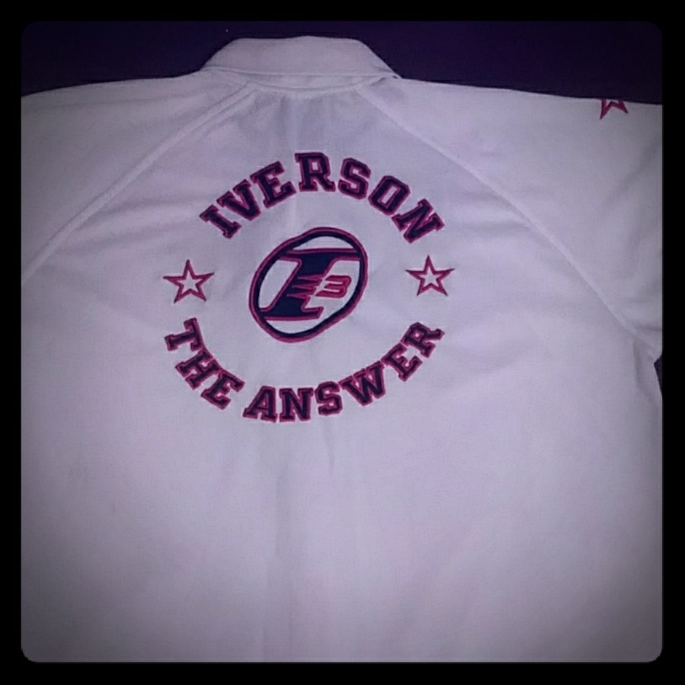 Authentic Iverson "the answer" jersey warmup top.